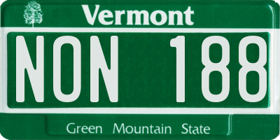 VT license plate NON188