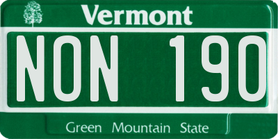 VT license plate NON190