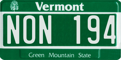 VT license plate NON194