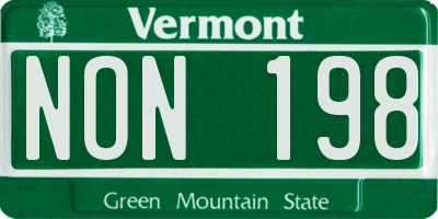 VT license plate NON198