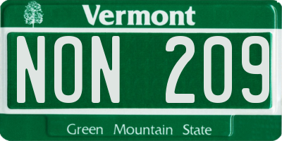 VT license plate NON209