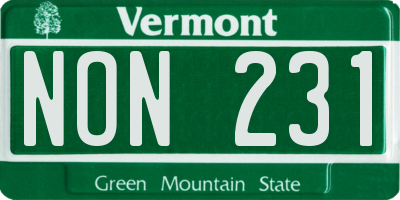 VT license plate NON231