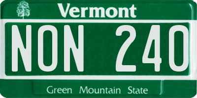 VT license plate NON240