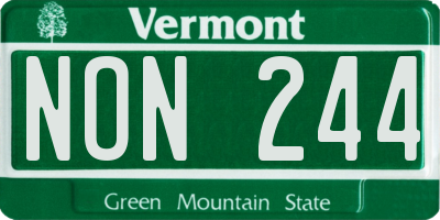 VT license plate NON244