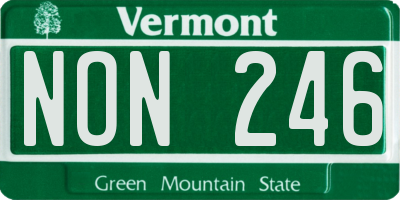 VT license plate NON246