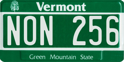VT license plate NON256