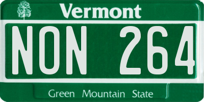 VT license plate NON264