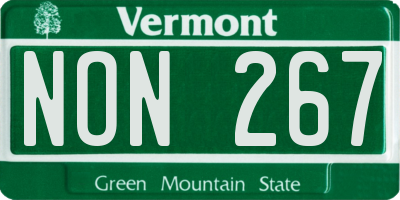 VT license plate NON267