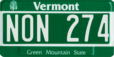 VT license plate NON274