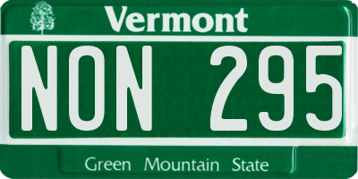 VT license plate NON295