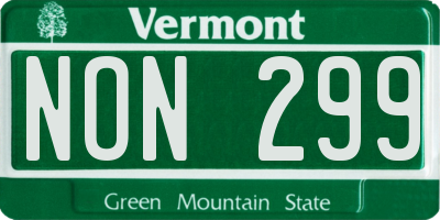 VT license plate NON299