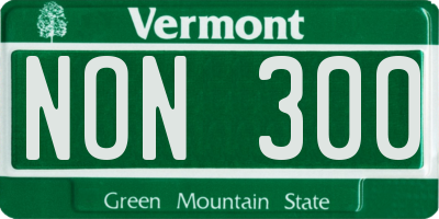 VT license plate NON300