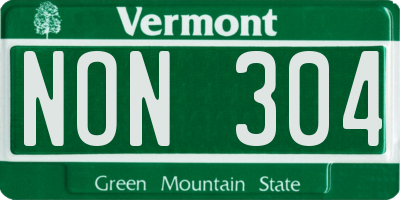 VT license plate NON304