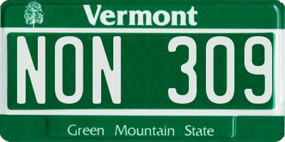 VT license plate NON309