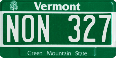 VT license plate NON327