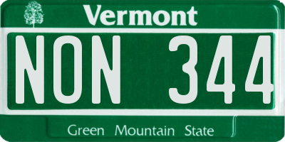 VT license plate NON344