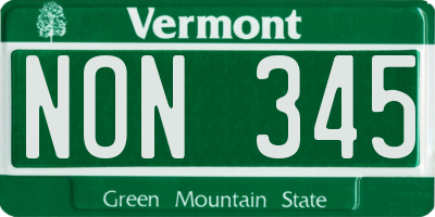 VT license plate NON345
