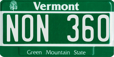 VT license plate NON360