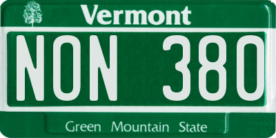 VT license plate NON380