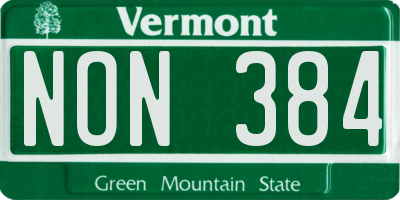 VT license plate NON384