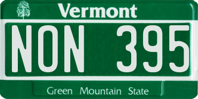 VT license plate NON395