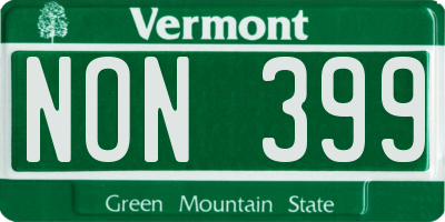VT license plate NON399