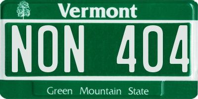 VT license plate NON404