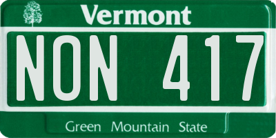 VT license plate NON417