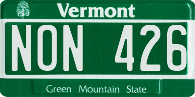 VT license plate NON426