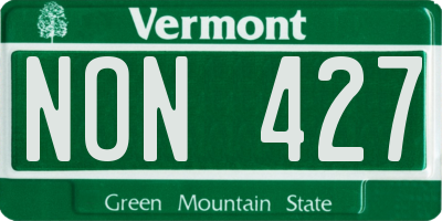 VT license plate NON427