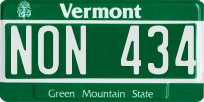VT license plate NON434
