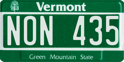 VT license plate NON435