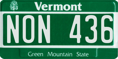 VT license plate NON436