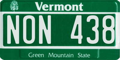 VT license plate NON438