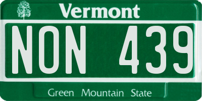 VT license plate NON439