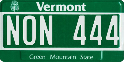 VT license plate NON444