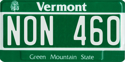 VT license plate NON460