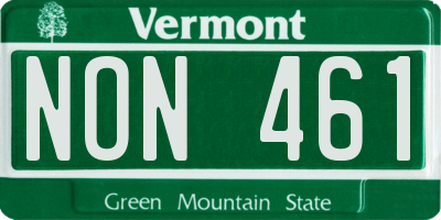 VT license plate NON461