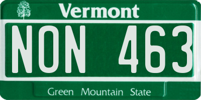 VT license plate NON463