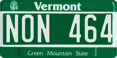 VT license plate NON464