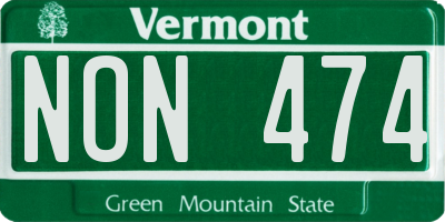 VT license plate NON474