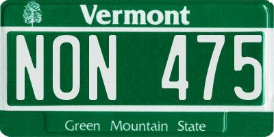 VT license plate NON475