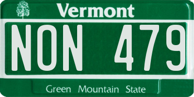 VT license plate NON479