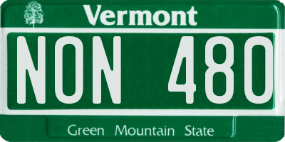 VT license plate NON480