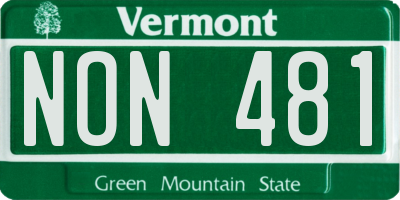 VT license plate NON481
