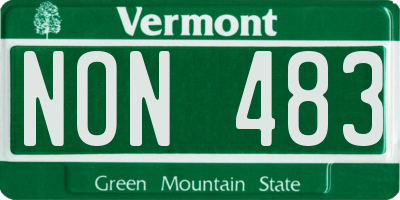 VT license plate NON483