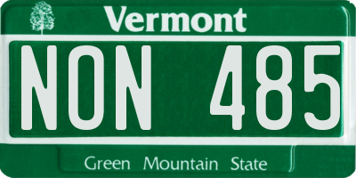 VT license plate NON485
