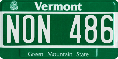 VT license plate NON486