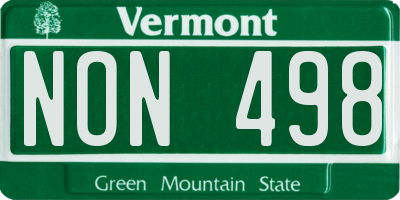 VT license plate NON498