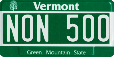 VT license plate NON500